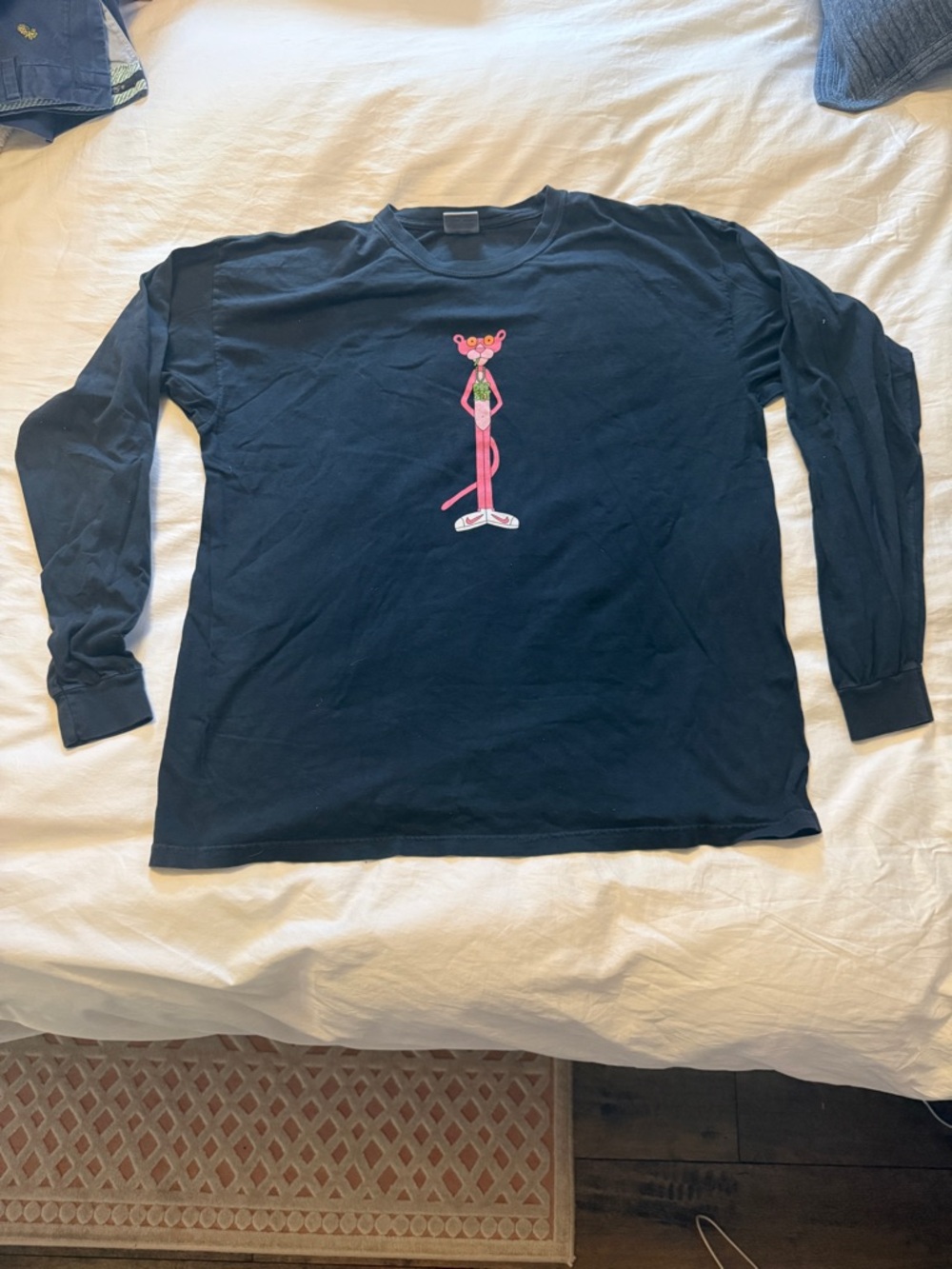 Gangster Doodles EP Men’s Long Sleeve Pink Panther Graphic Tee - Black